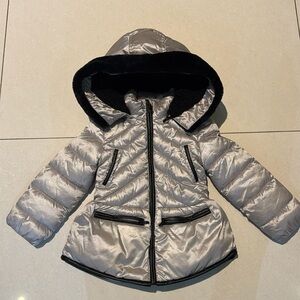 Mayoral Girls Platino Silver Puffer Jacket Size 3